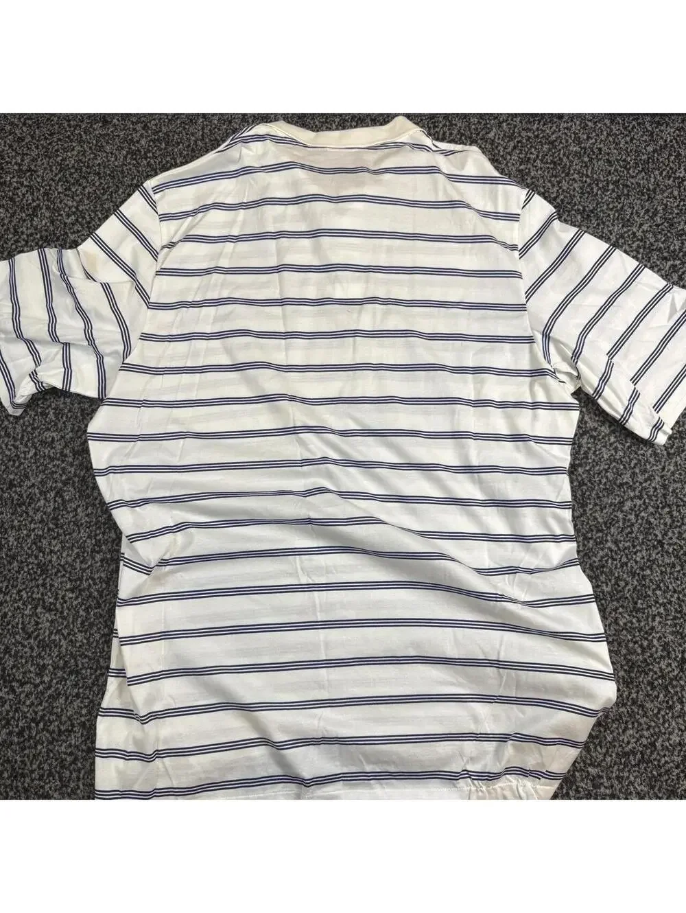 Polo Ralph Lauren Golf Polo Shirt Mens XL White Blue Horizontal Striped Cotton